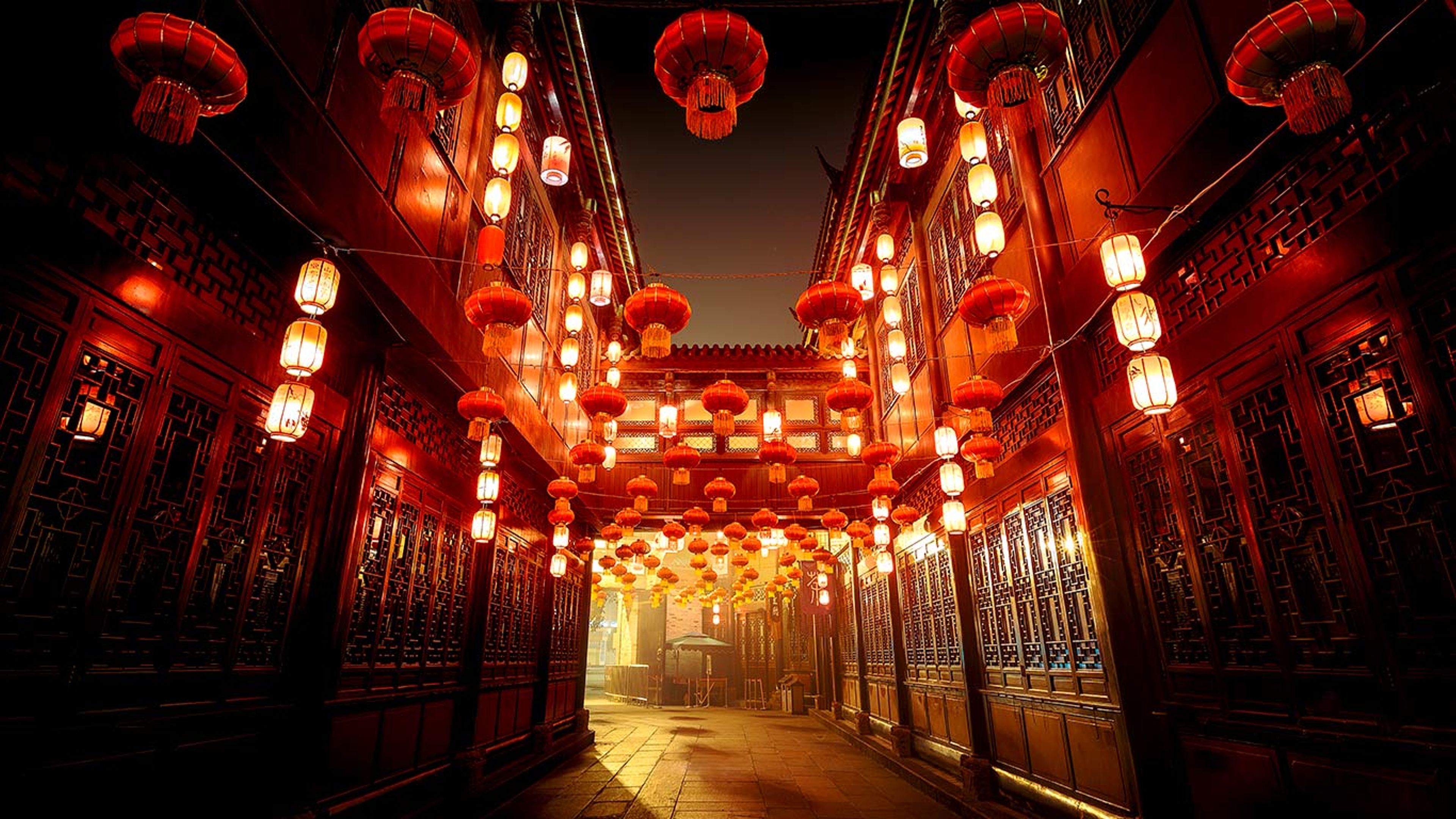 中国，四川，成都，美丽的锦里古街- Bing Gallery