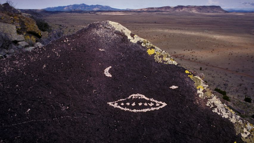 Pétroglyphe près de Santa Fe, Nouveau Mexique, États-Unis