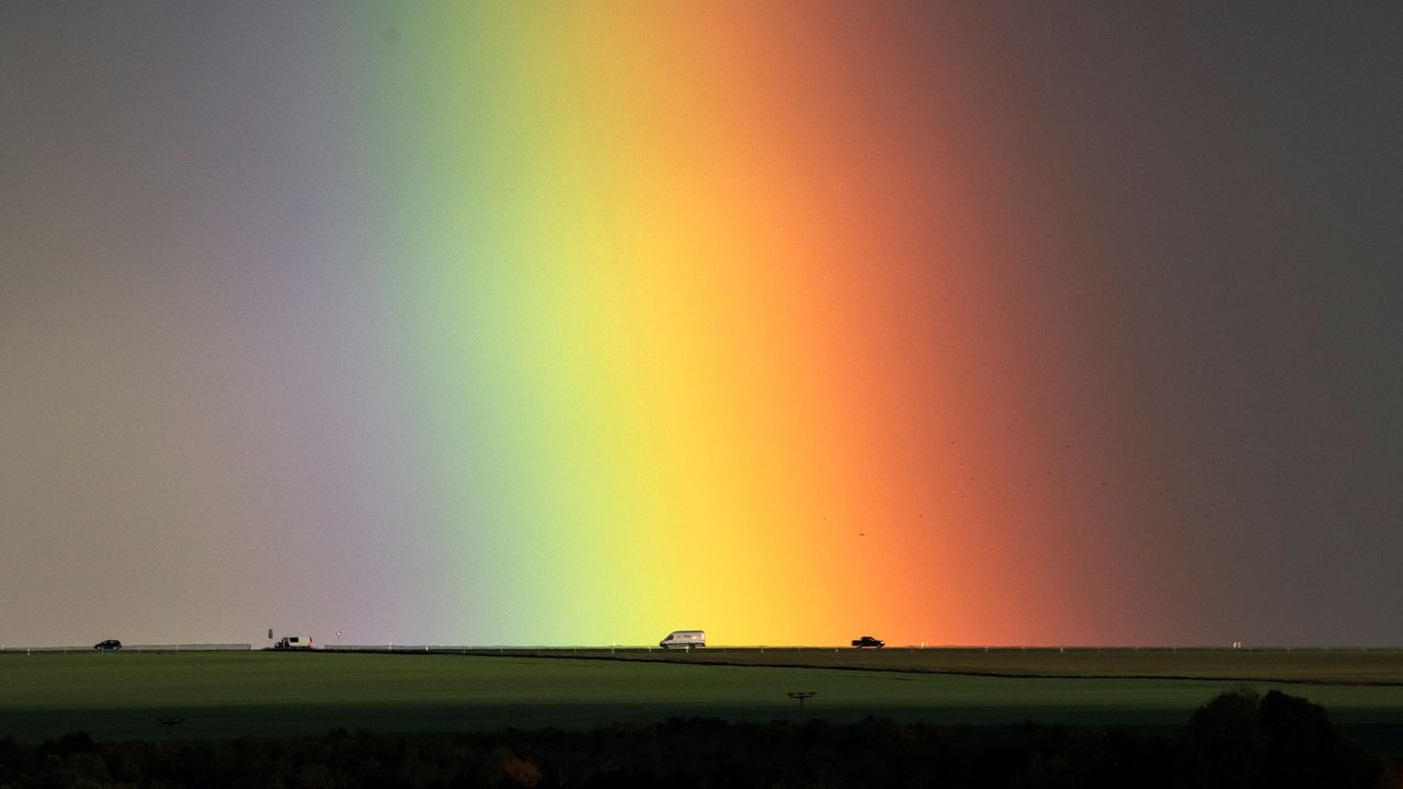 Regenbogen in der Nähe von Bad Langensalza, Thüringen