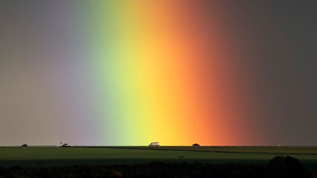 Regenbogen in der Nähe von Bad Langensalza, Thüringen