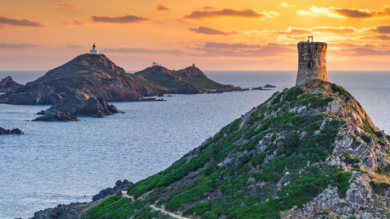 View of the Sanguinaires Islands from Corsica, France