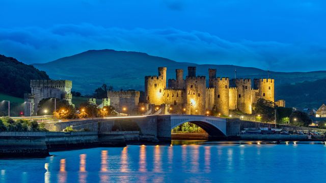 Conwy Castle looking over the River Conwy, Wales
