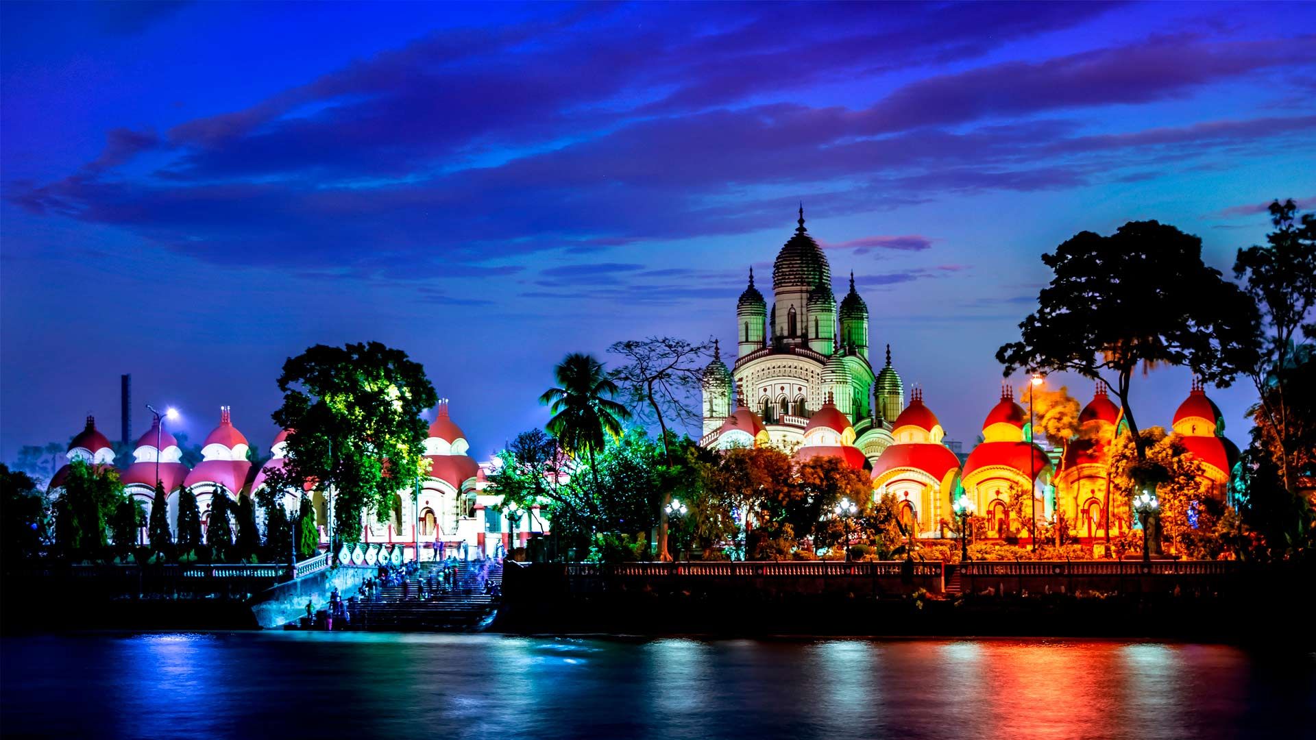 Dakshineswar Kali Temple At Night Peapix