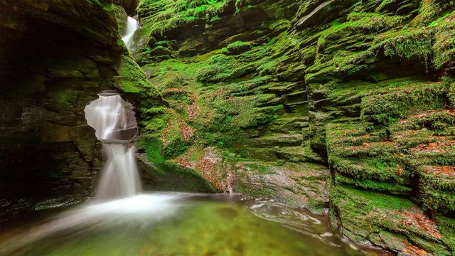 A waterfall at St Nectan's Glen near Tintagel, Cornwall 