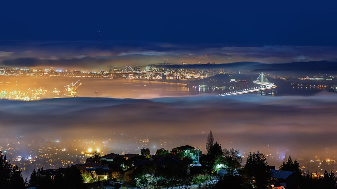 View from Grizzly Peak in the Berkeley Hills above Berkeley, California