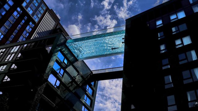 The Sky Pool at Embassy Gardens in London, England