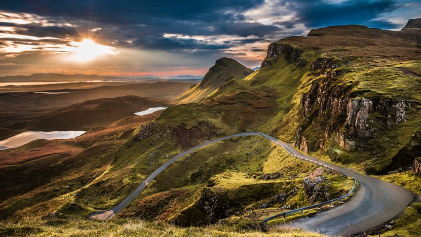 Dawn on a rugged road