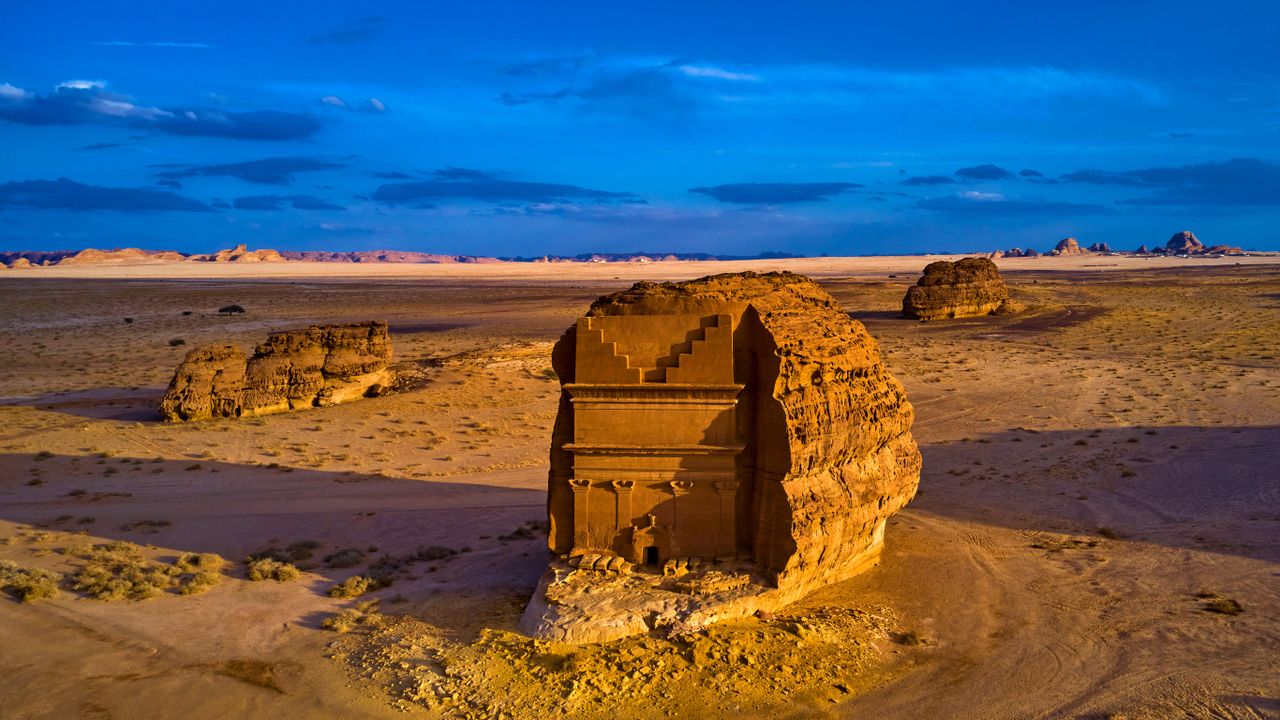 Nabatean tomb in Mada'in Saleh (aka Hegra), Saudi Arabia
