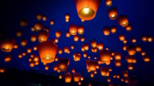Pingxi Sky Lantern Festival in Taipei, Taiwan