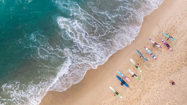 Surfers at Bronte Beach, Australia