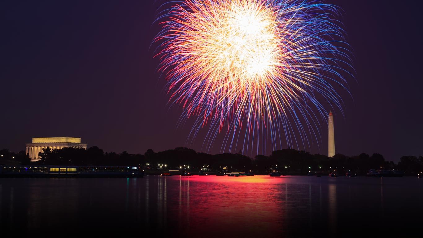 Fireworks over the Potomac River in Washington, DC Peapix