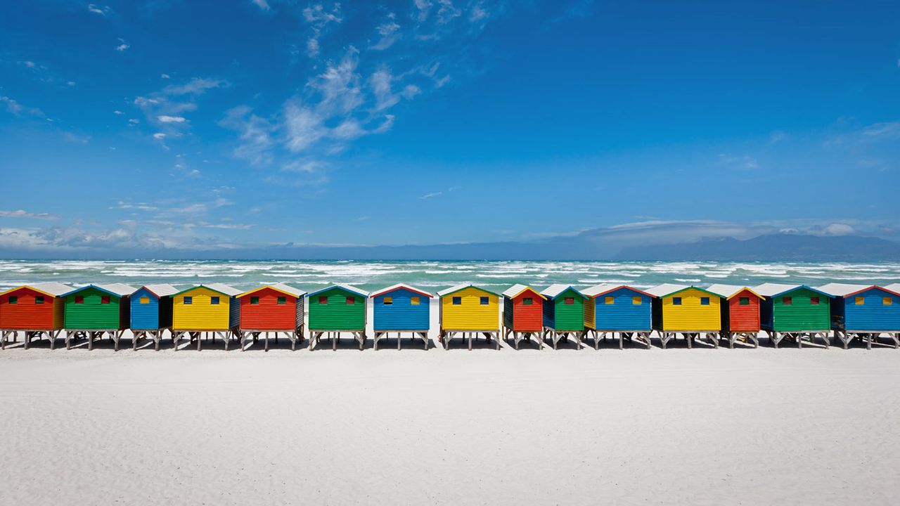 Beach huts in Muizenberg, South Africa 