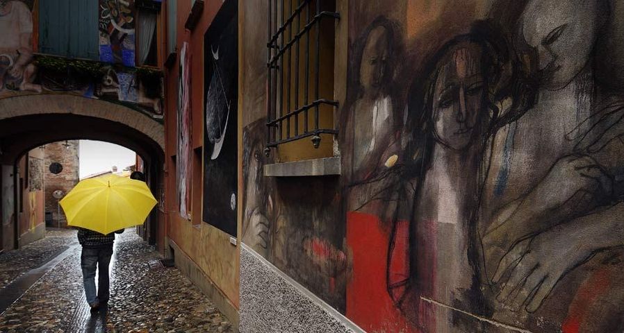 Graffitis de Dozza dans la province de Bologne, Italie