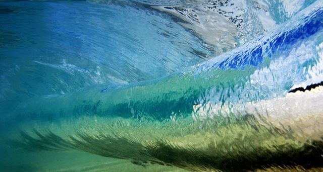 Underwater view of wave in Hawaii