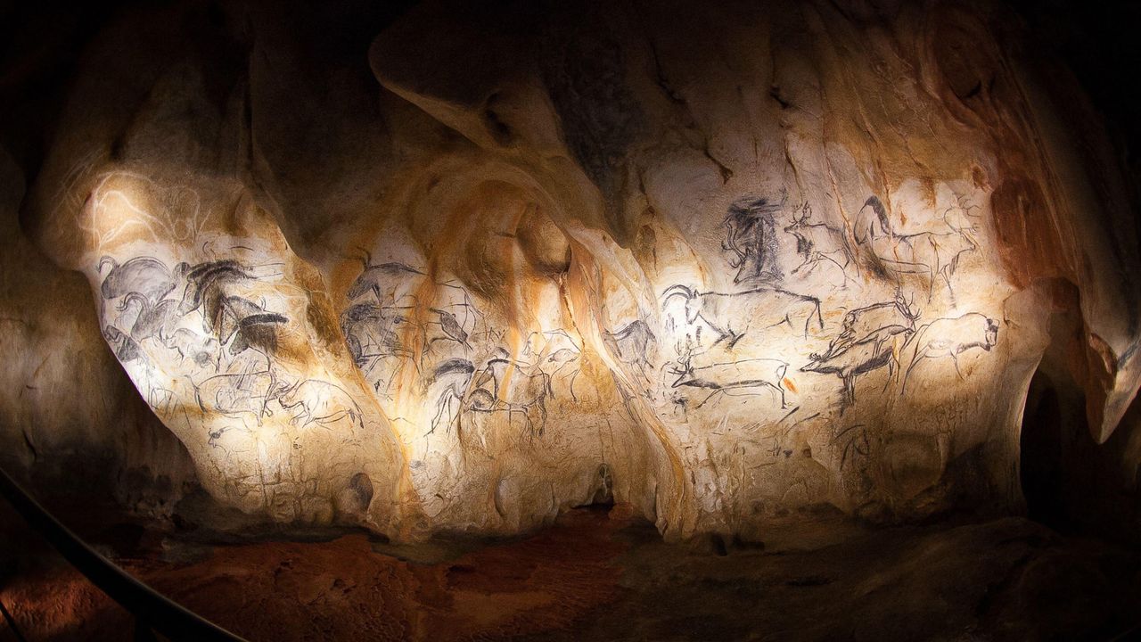 Life-size replica of Chauvet Cave art in Vallon-Pont-d'Arc, France