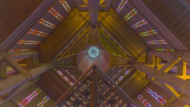 Intérieur de l’église Saint-Joseph du Havre, Seine-Maritime, Normandie 