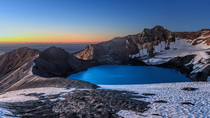 Mount Ruapehu’s crater lake in New Zealand