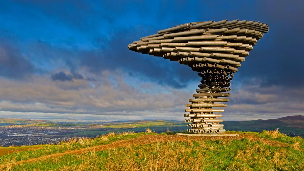 The Singing Ringing Tree Panopticon over Burnley, England 