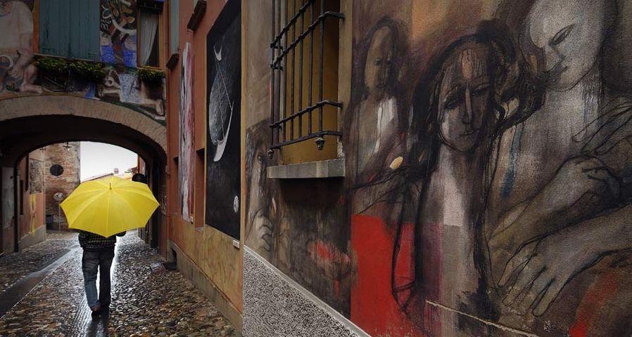 Painted backstreet of Dozza in the province of Bologna, Italy