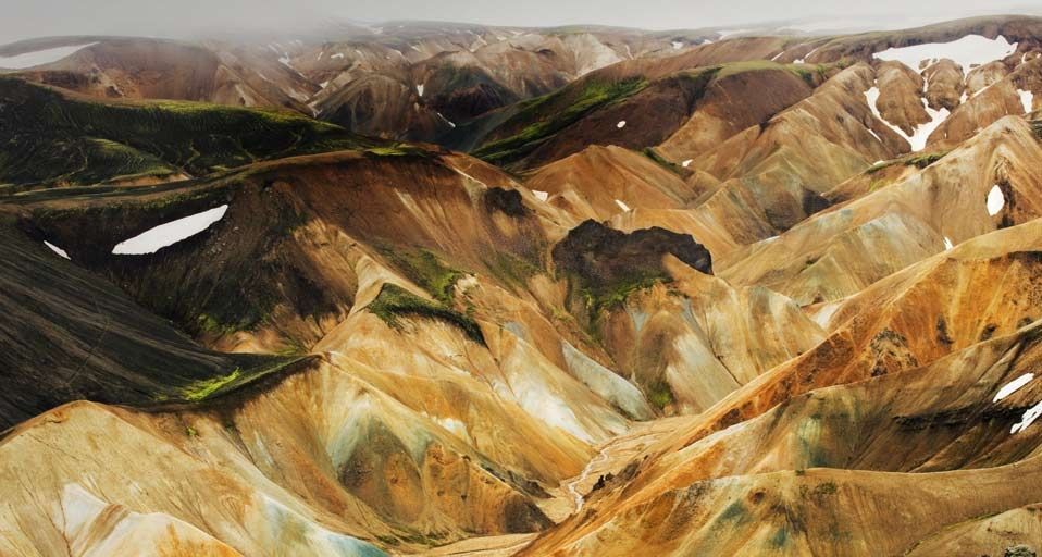 A creek in a valley by Landmannalaugar, Iceland