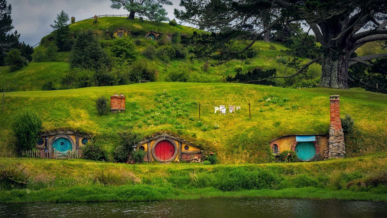 Aldea de Hobbiton, cerca de Matamata, Isla Norte, Nueva Zelanda