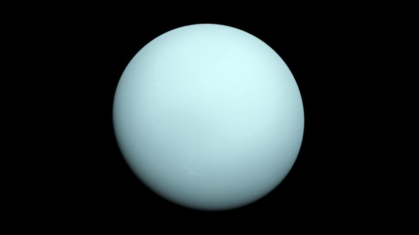 A view of Uranus taken from spacecraft Voyager 2 in 1986