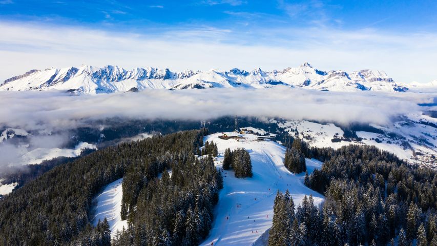 Station de ski de Megeve (Megève) en Haute-Savoie dans les Alpes françaises