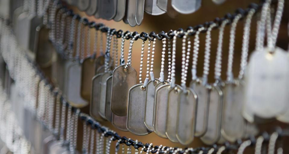 The Dog Tag Memorial Garden in Boston, Massachusetts