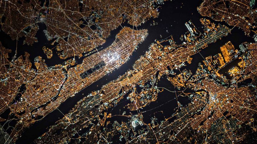 ｢ISSから撮影したニューヨーク｣米国ニューヨーク州