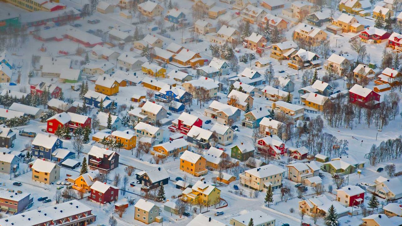 Colourful houses in Tromsø, Norway 