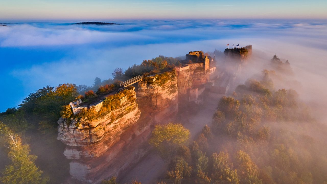 Castillo de Haut-Barr, región de Saverne, Vosgos, Francia