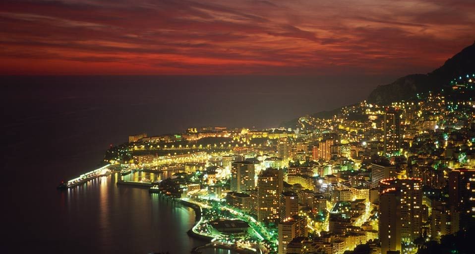 Nighttime view of Monte Carlo, Monaco