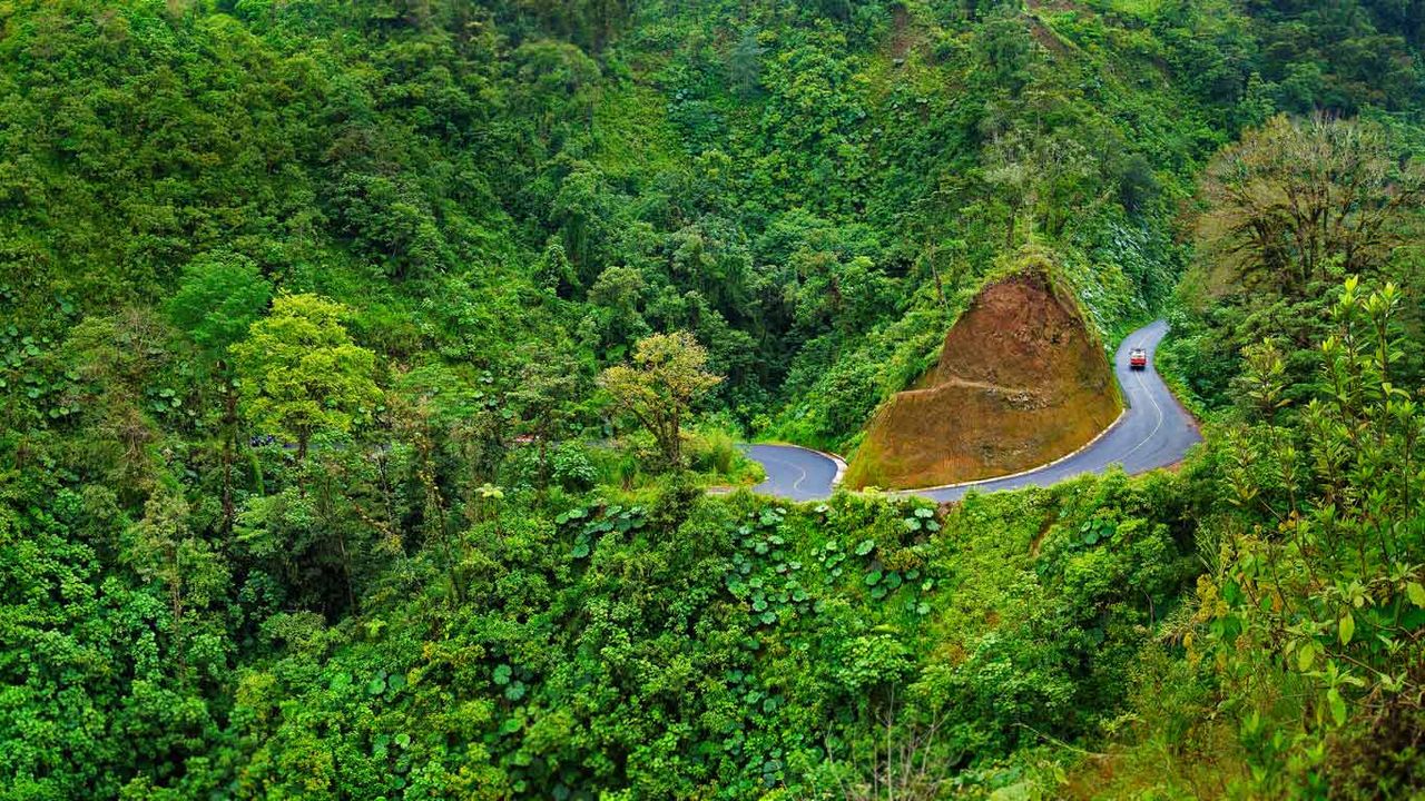 A road to Arenal Volcano National Park in Costa Rica