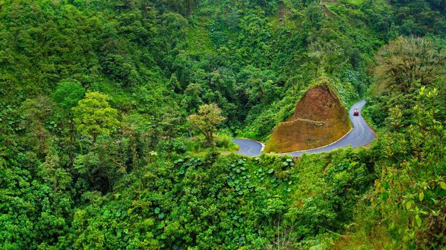 A road to Arenal Volcano National Park in Costa Rica