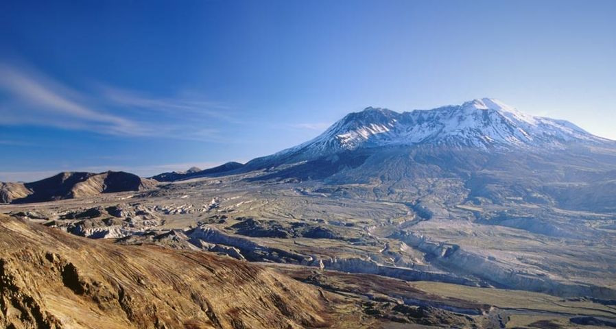 Mount Saint Helens and the devastation from the 1980 eruption, Washington