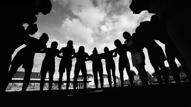 France players in a huddle prior to their semi-final match against Spain at the Fifa U-20 Women's World Cup