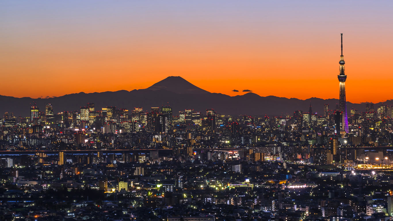 富士山と東京スカイツリー 千葉県 市川市 Bing Gallery