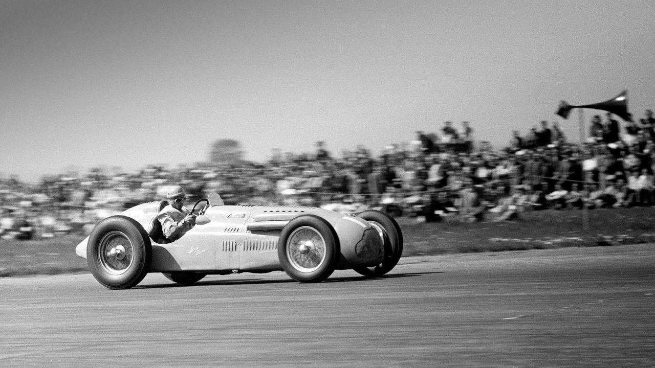 Action from the 1950 British Grand Prix at Silverstone