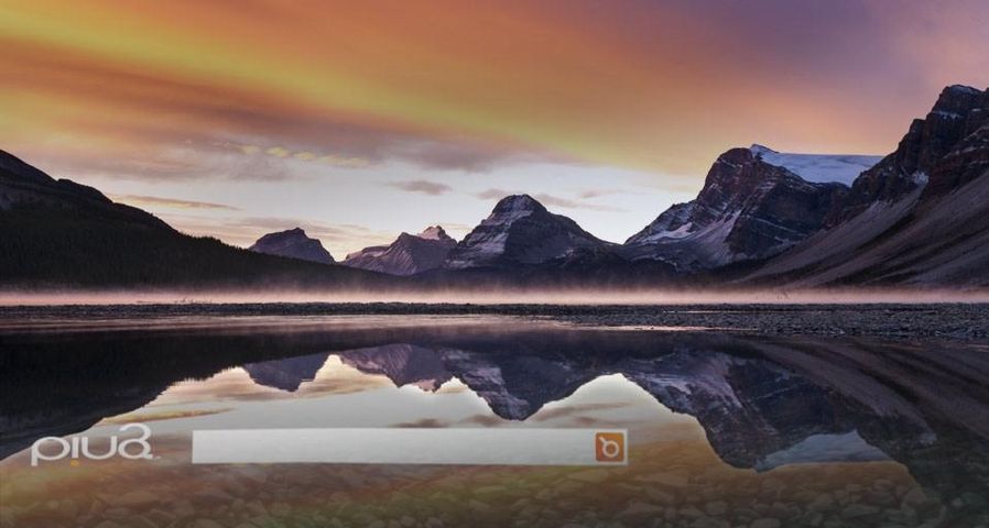 ｢ボウ湖に映るクロウフット山｣カナダ, アルバータ州