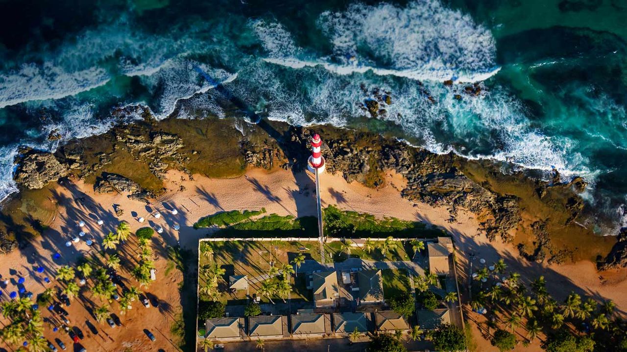 Itapuã Lighthouse in Salvador, Bahia, Brazil 