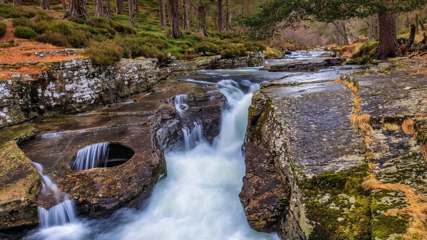 The Punch Bowl on the River Quoich in the Cairngorms, Aberdeenshire, Scotland