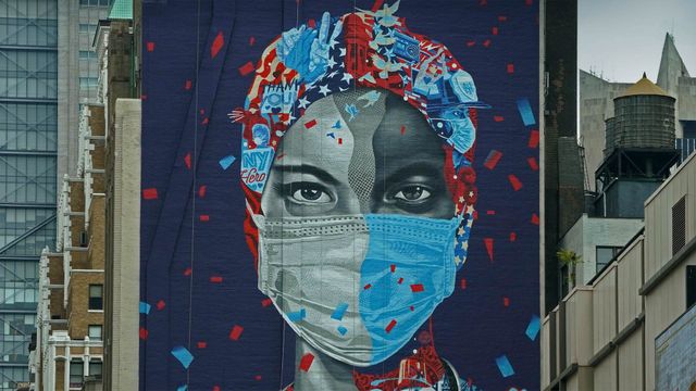 'Now & Forever,' a mural by Tristan Eaton honoring health care workers, May 11, 2020, in New York City