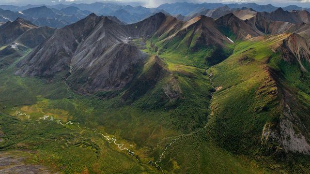 Rugged peaks and braided rivers in the Peel Watershed, Yukon 