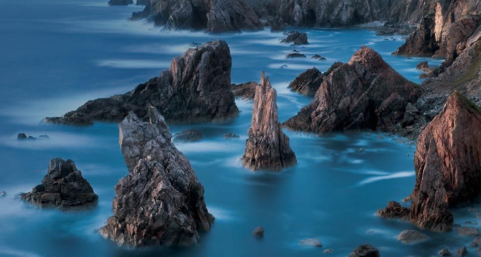 Rugged sea stacks of the Isle of Lewis, Scotland