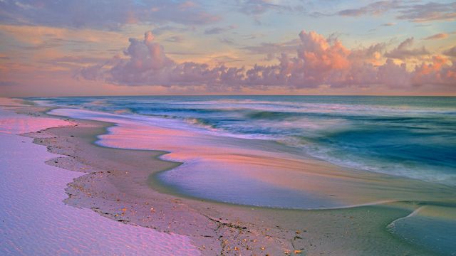 Beach at sunrise, Gulf Islands National Seashore, Florida