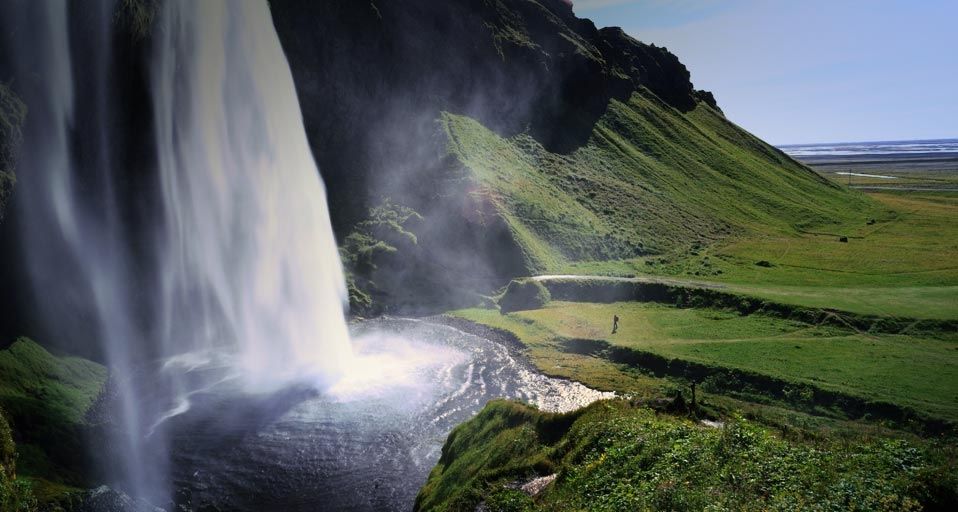 Seljalandsfoss waterfall on the south coast of Iceland