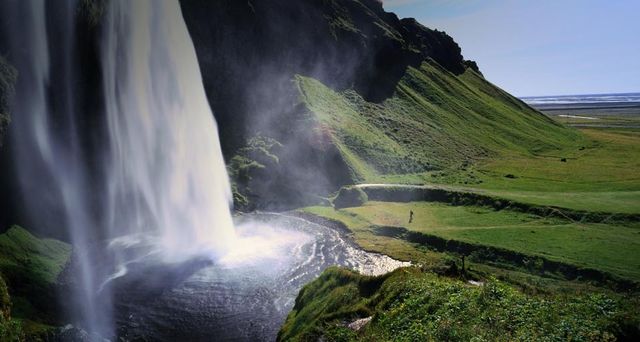 Seljalandsfoss waterfall on the south coast of Iceland