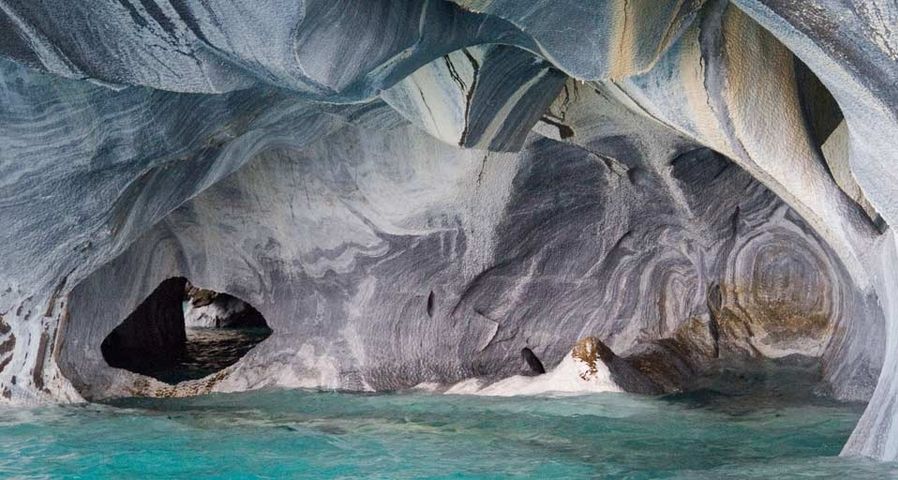 Interior of Marble Caves, General Carrera Lake, Chile