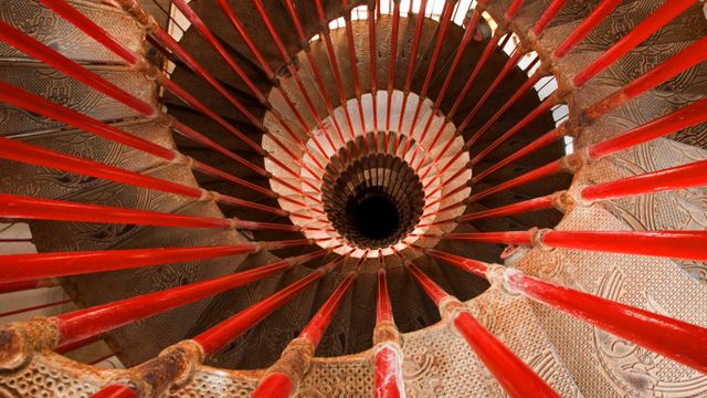 Wendeltreppe in der Burg von Ljubljana, Slowenien