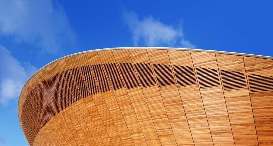 Detail of the Velodrome at the London 2012 Olympic Park in Stratford, London, England